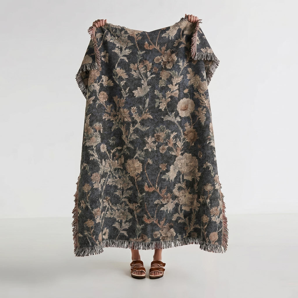 Botanical Baroque Woven Throw Blanket - Haven Walls