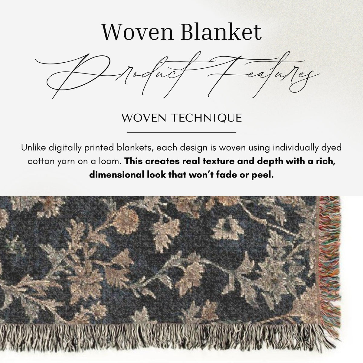 Botanical Baroque Woven Throw Blanket - Haven Walls