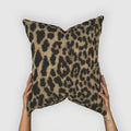 Brown Cheetah Woven Throw Pillow with Insert, 17" x 18" - Haven Walls