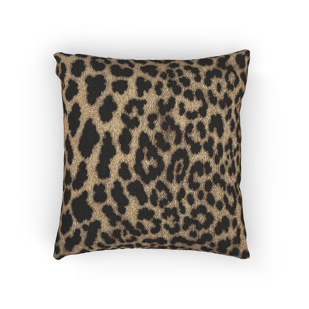 Brown Cheetah Woven Throw Pillow with Insert, 17" x 18" - Haven Walls