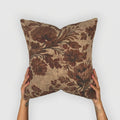 Brown Floral Bloom Woven Pillow with Insert, 17" x 18" - Haven Walls