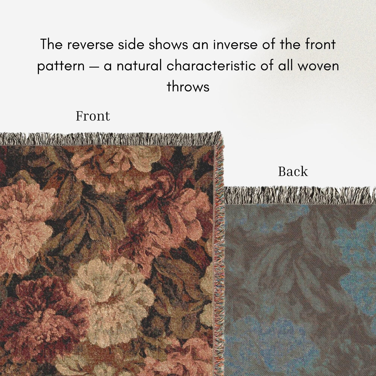 Brown & Peach Floral Woven Throw - Haven Walls