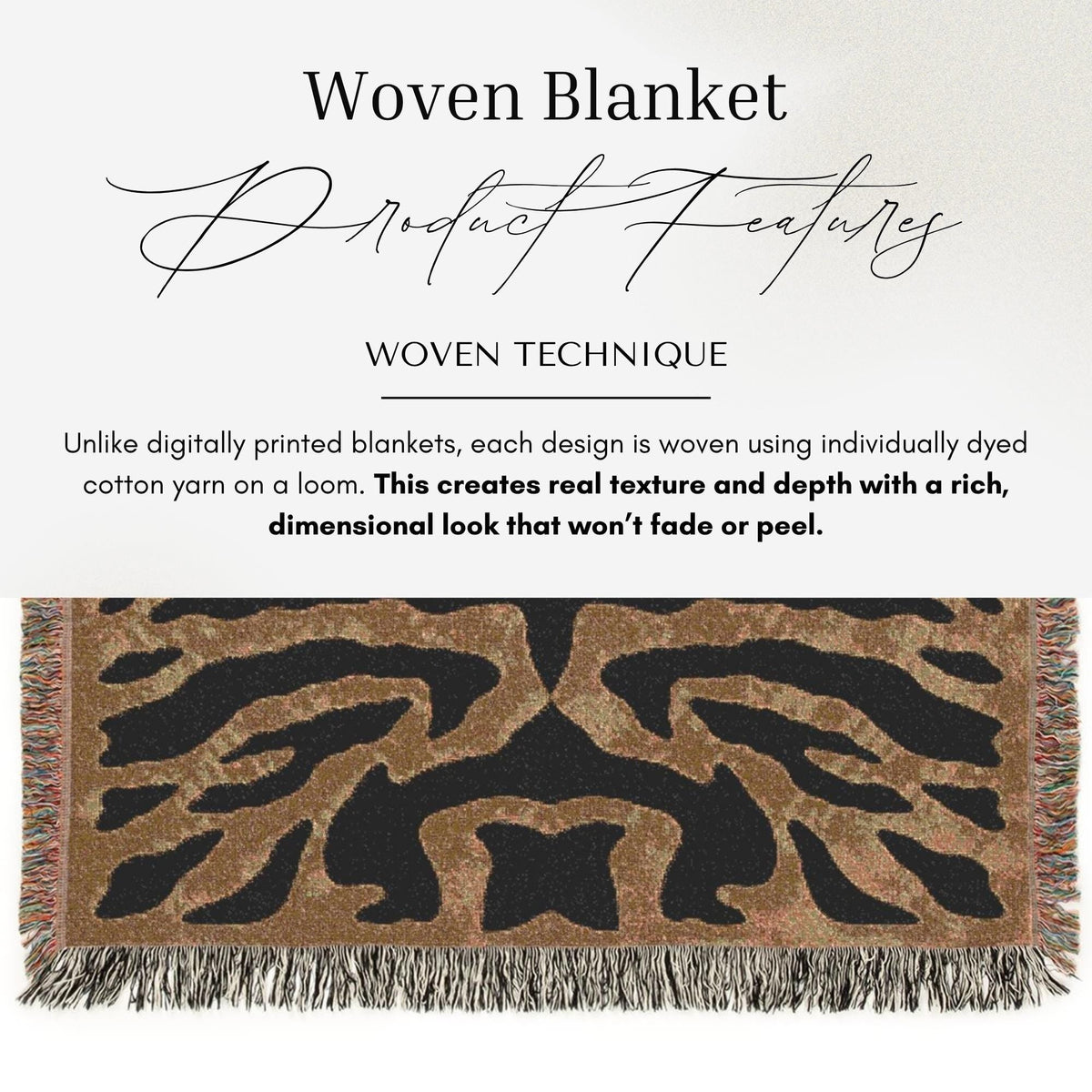 Brown Tiger Print Woven Blanket - Haven Walls