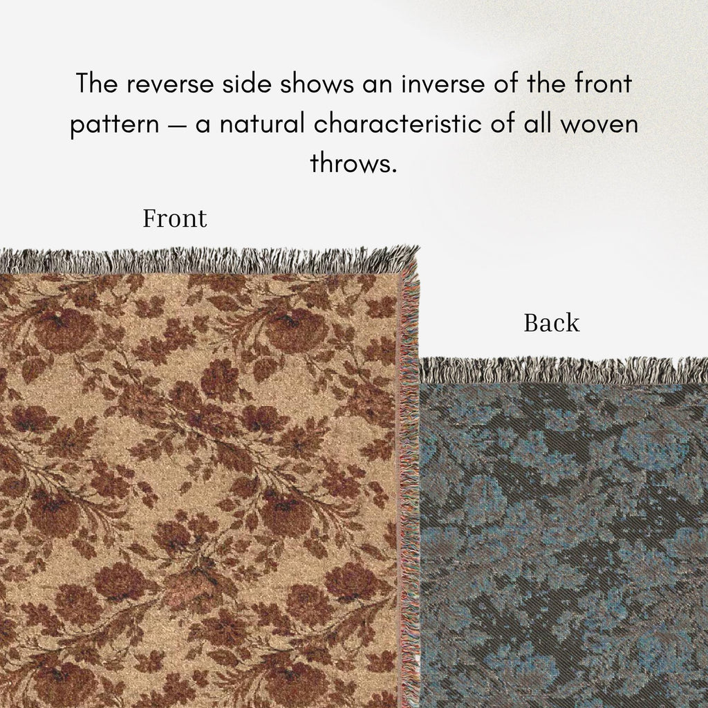 Brown Wildflower Woven Throw Blanket - Haven Walls