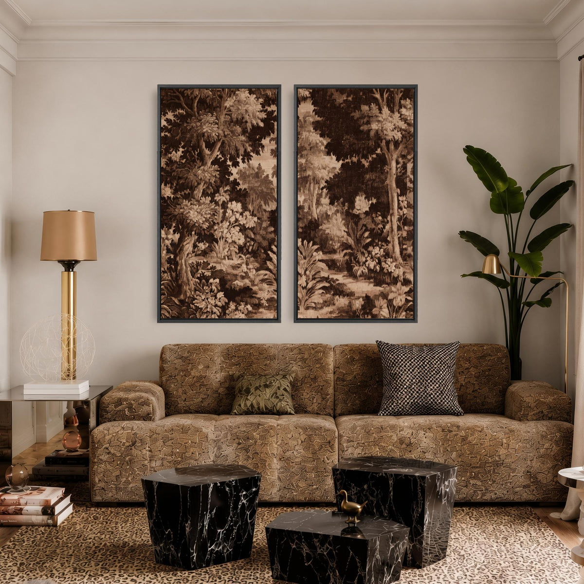 Brown Woodland Diptych Canvas Set - Haven Walls