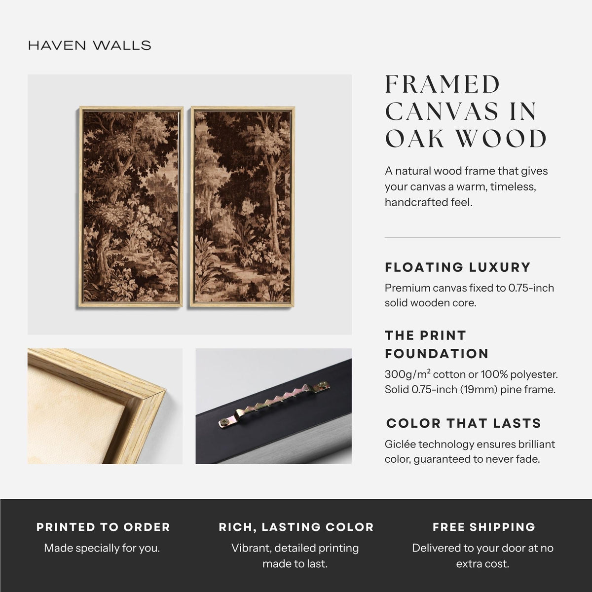 Brown Woodland Diptych Canvas Set - Haven Walls