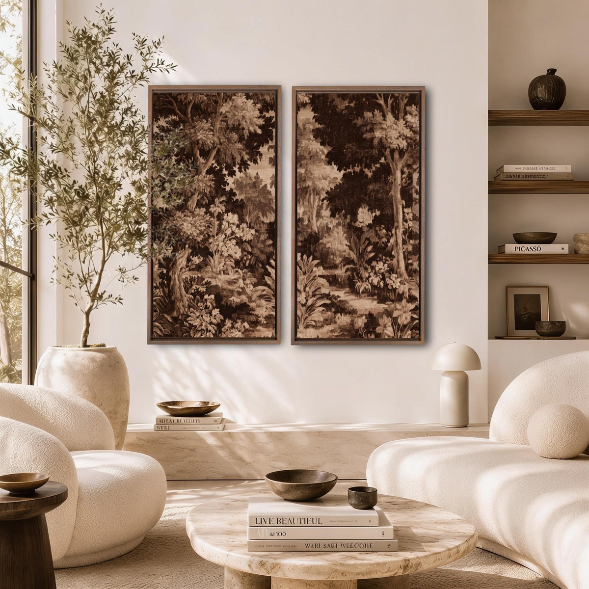 Brown Woodland Diptych Canvas Set - Haven Walls
