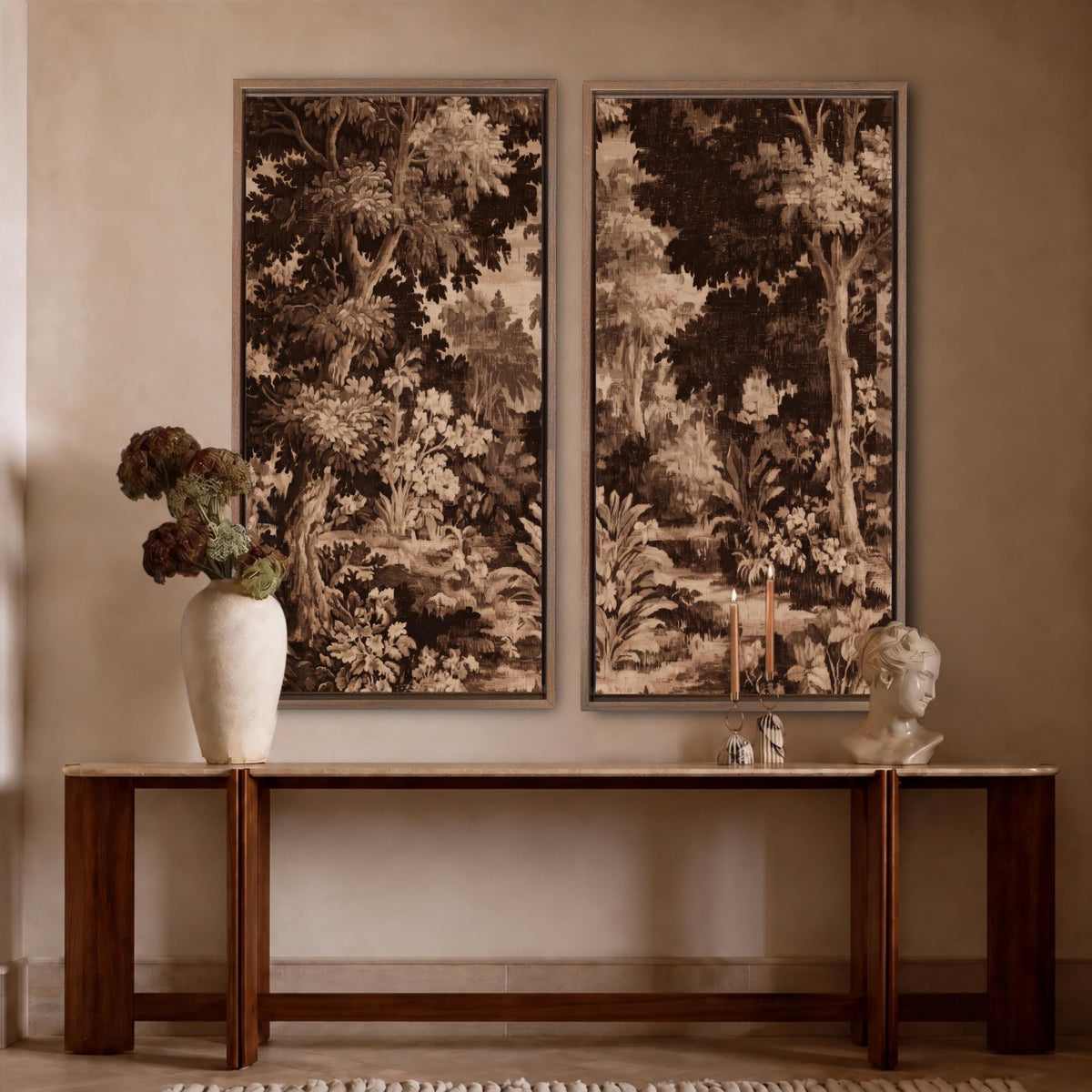 Brown Woodland Diptych Canvas Set - Haven Walls
