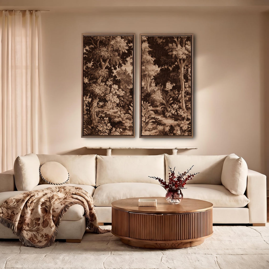 Brown Woodland Diptych Canvas Set - Haven Walls