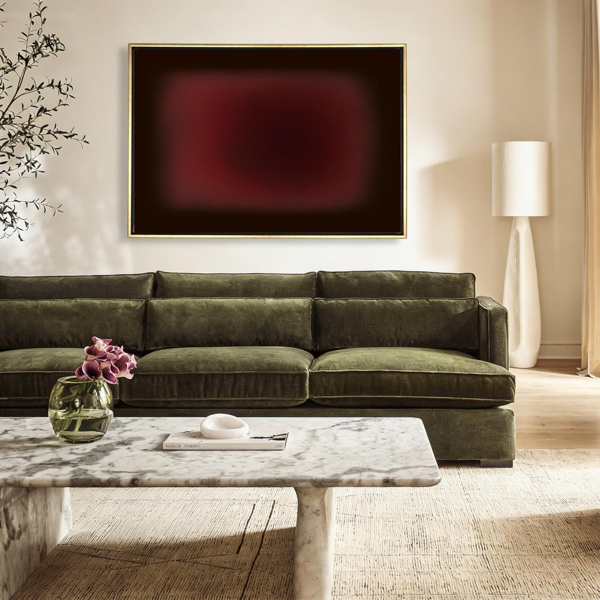 Burgundy Aura Canvas - Haven Walls