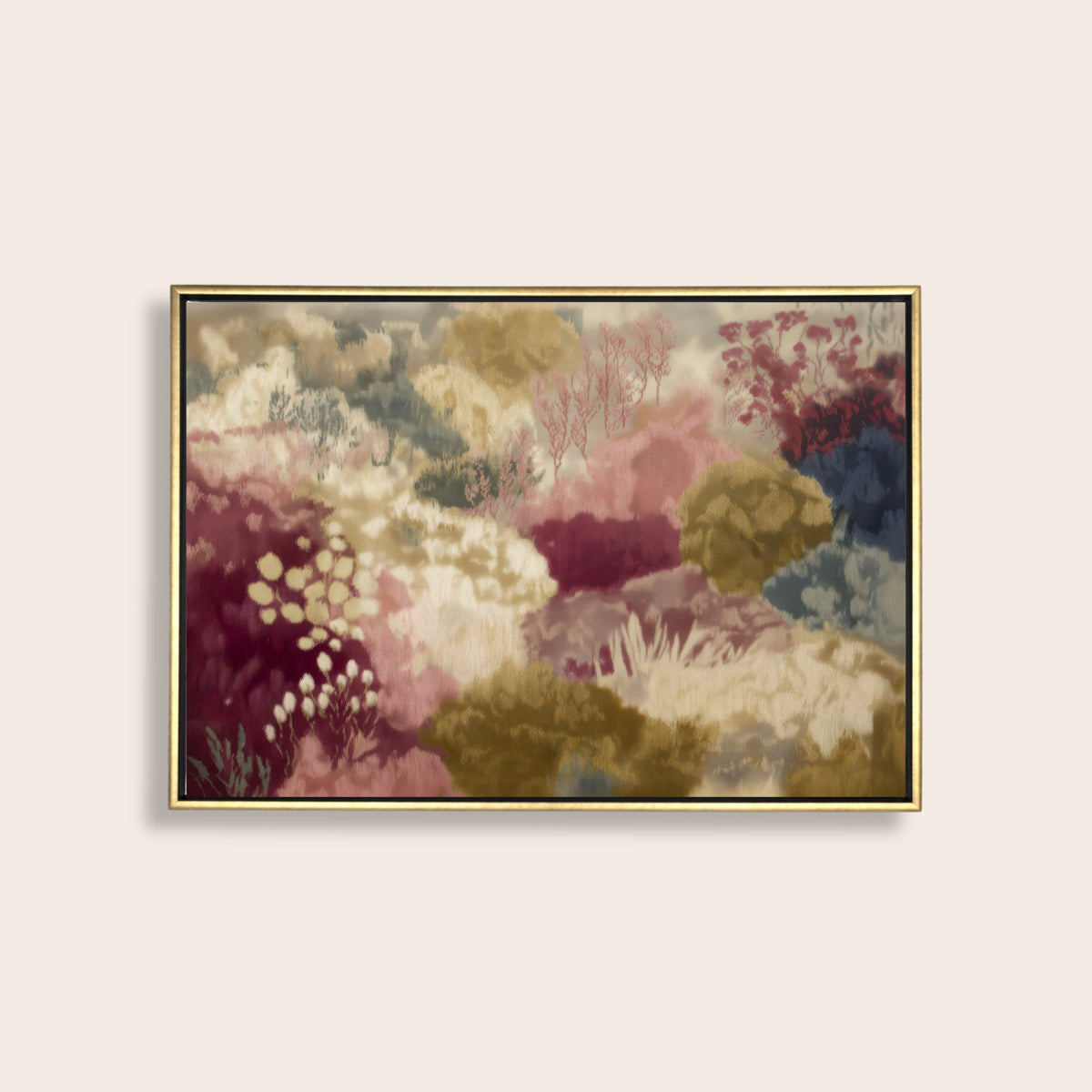 Burgundy Coral Canvas - Haven Walls