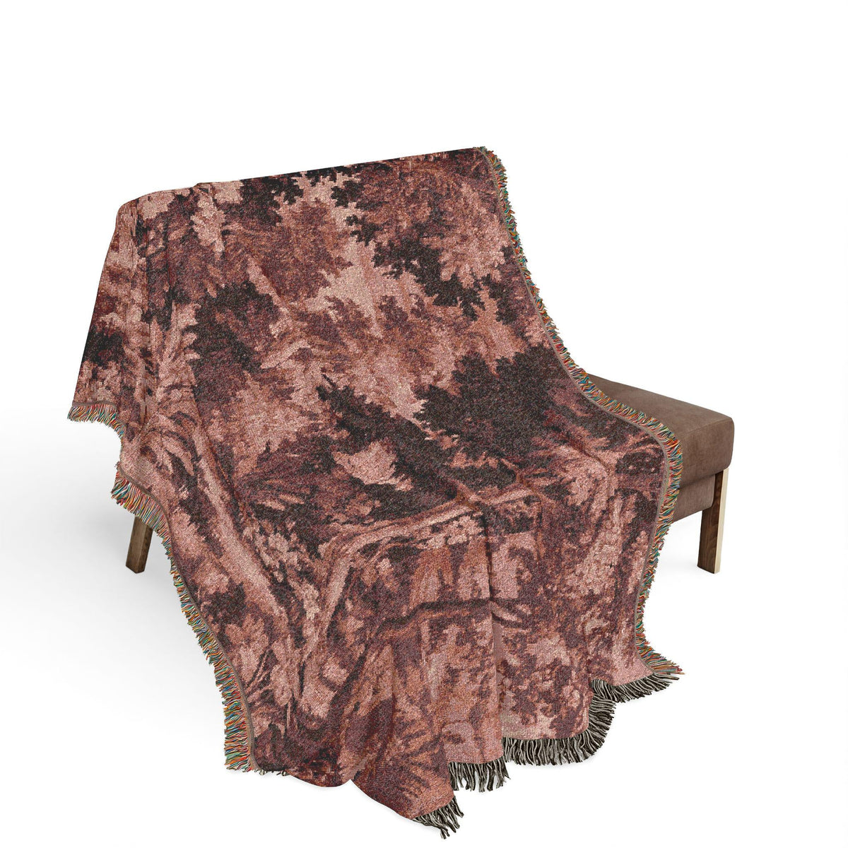Burgundy Tapestry Woven Throw Blanket - Haven Walls