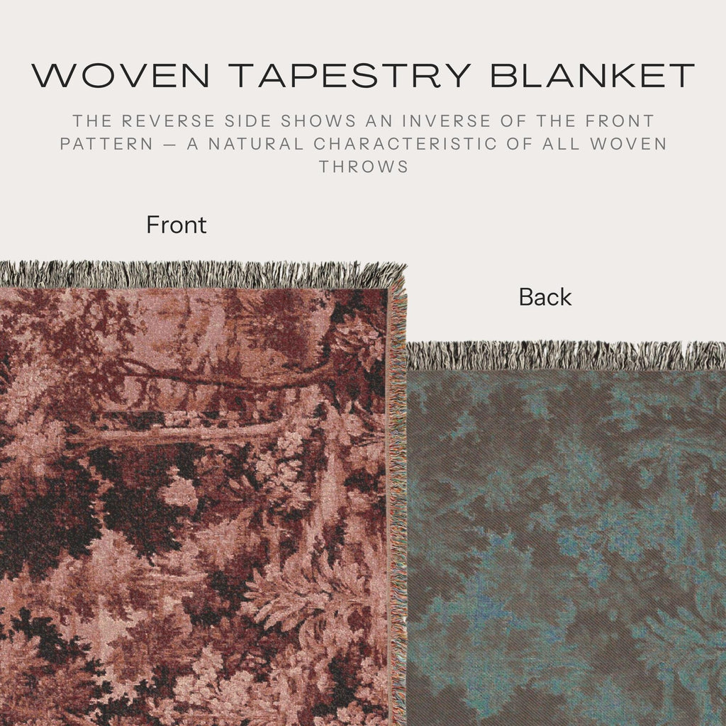 Burgundy Tapestry Woven Throw Blanket - Haven Walls