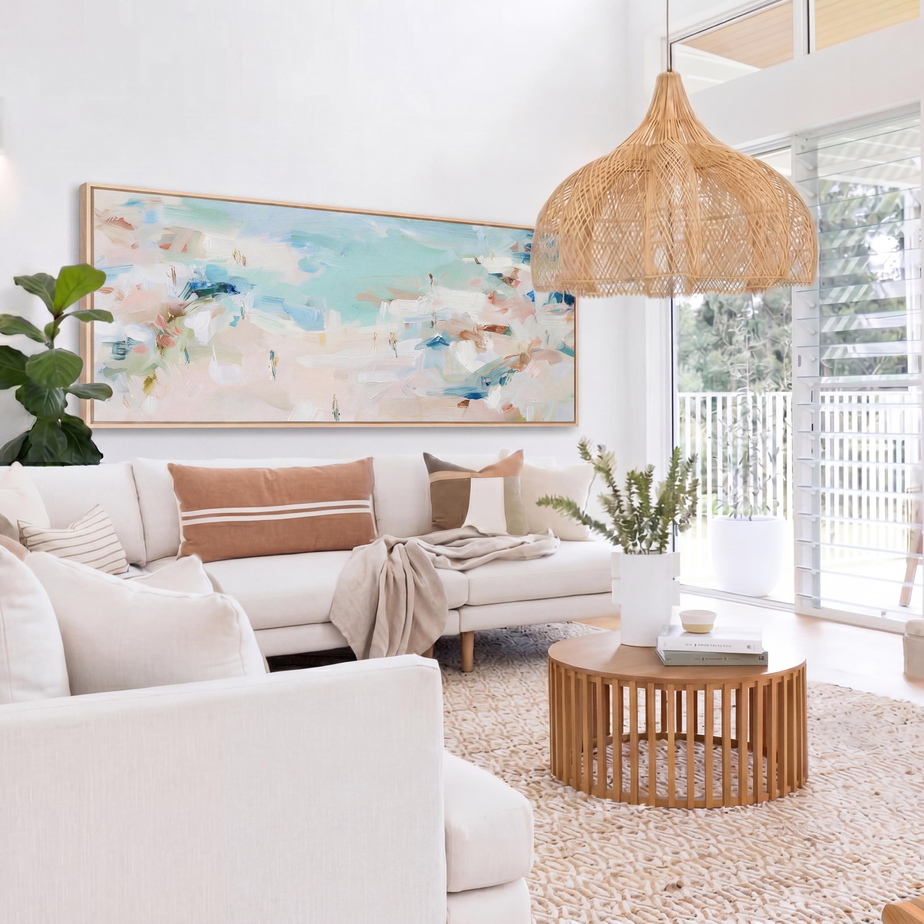 Coastal Abstract Canvas | Panoramic Wall Art - Oversized Beach House Decor