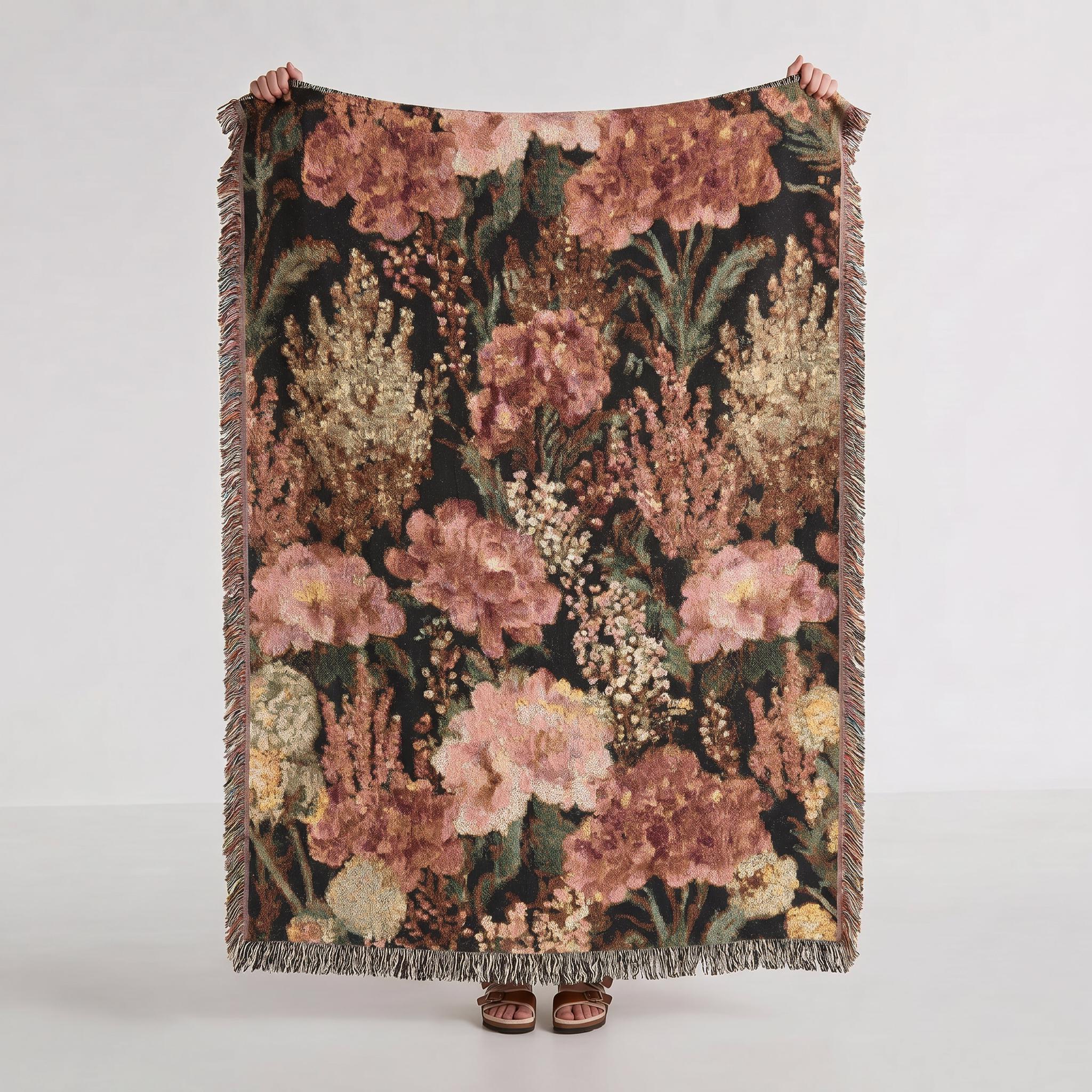 Cottage Rose Woven Throw Blanket