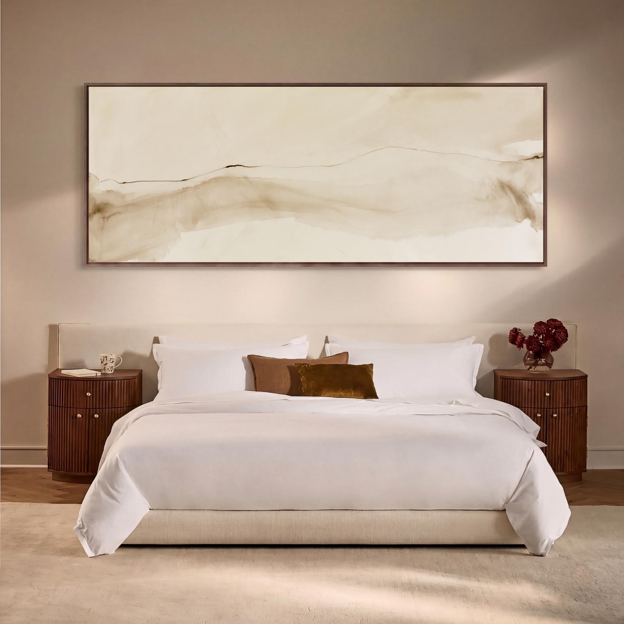 Sandveil Panoramic Beige Watercolor Canvas