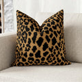 Cheetah Print Faux Linen Throw Pillow with Insert - Haven Walls