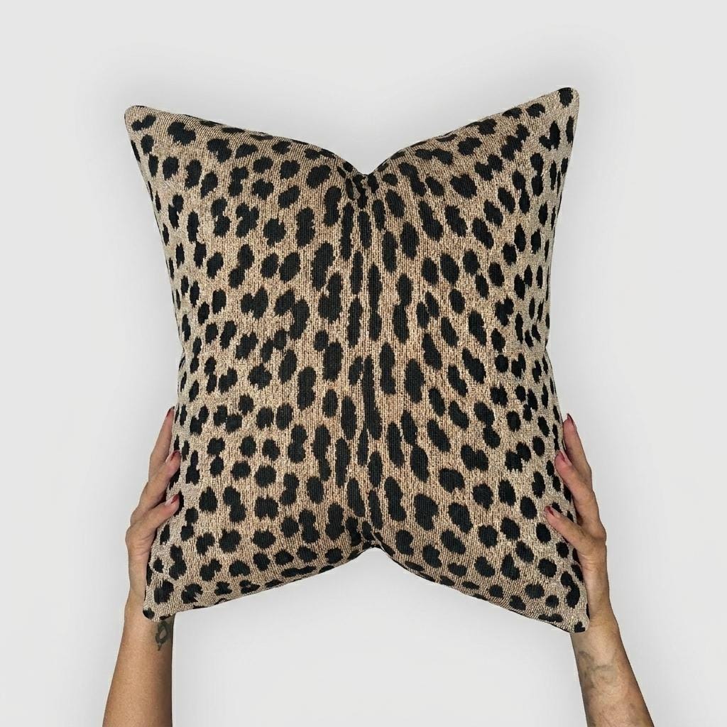 Cheetah Print Woven Pillow with Insert, 17" x 18" - Haven Walls