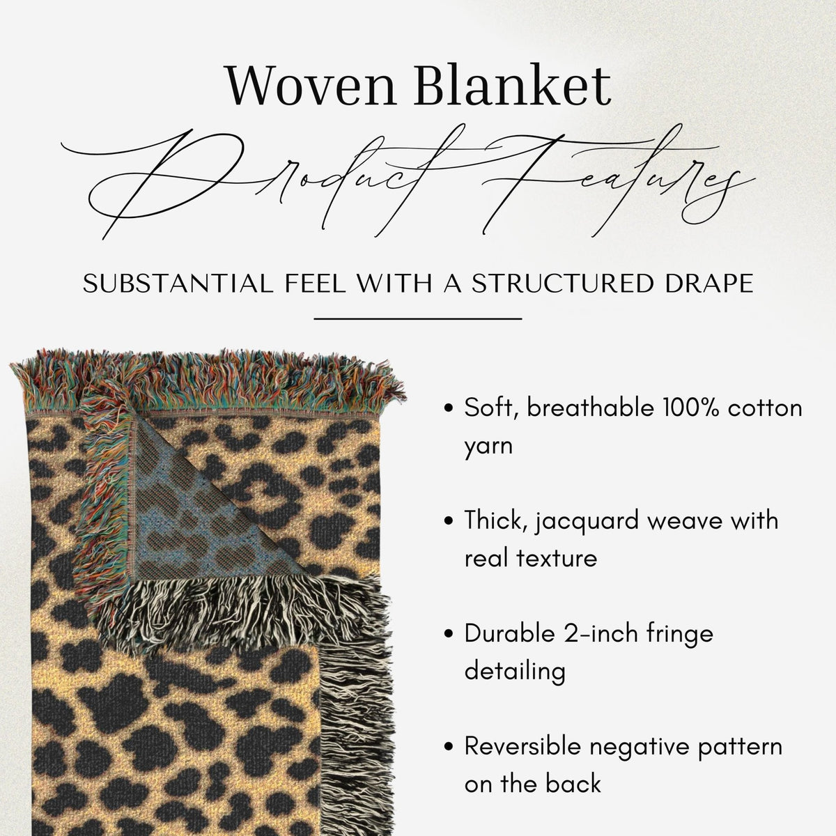 Cheetah Print Woven Throw Blanket - Haven Walls