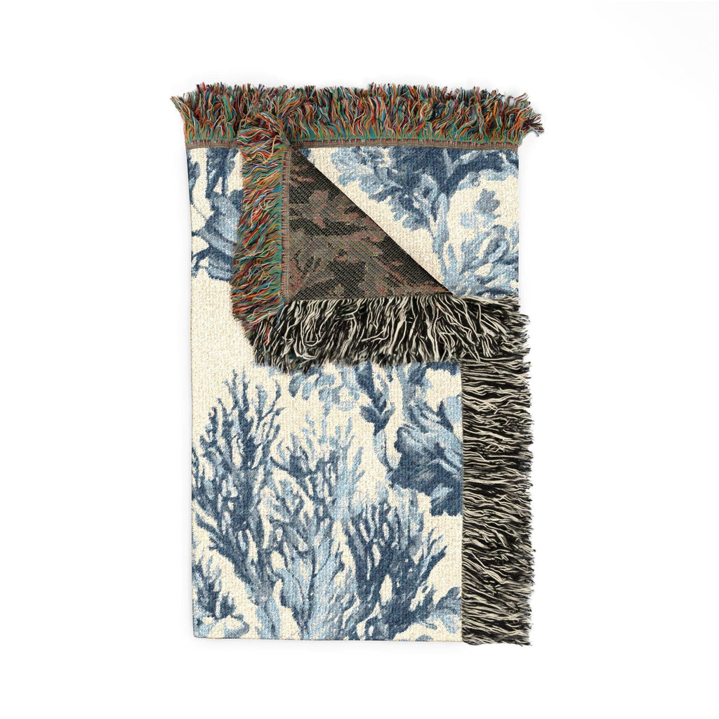 Coastal Chinoiserie Woven Throw Blanket - Haven Walls