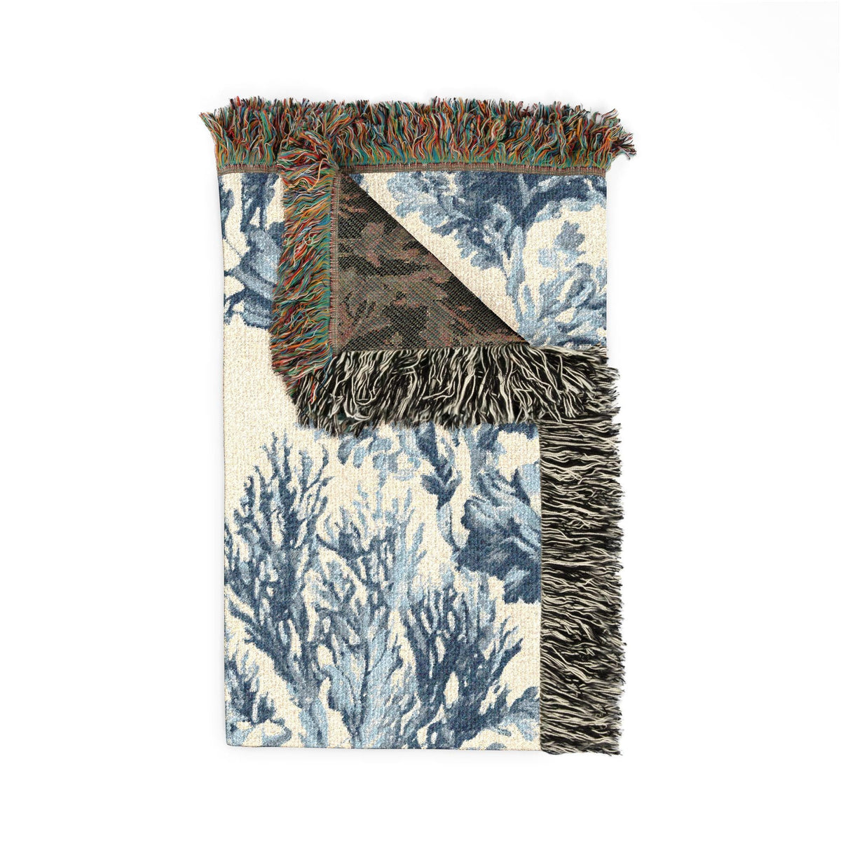 Coastal Chinoiserie Woven Throw Blanket - Haven Walls