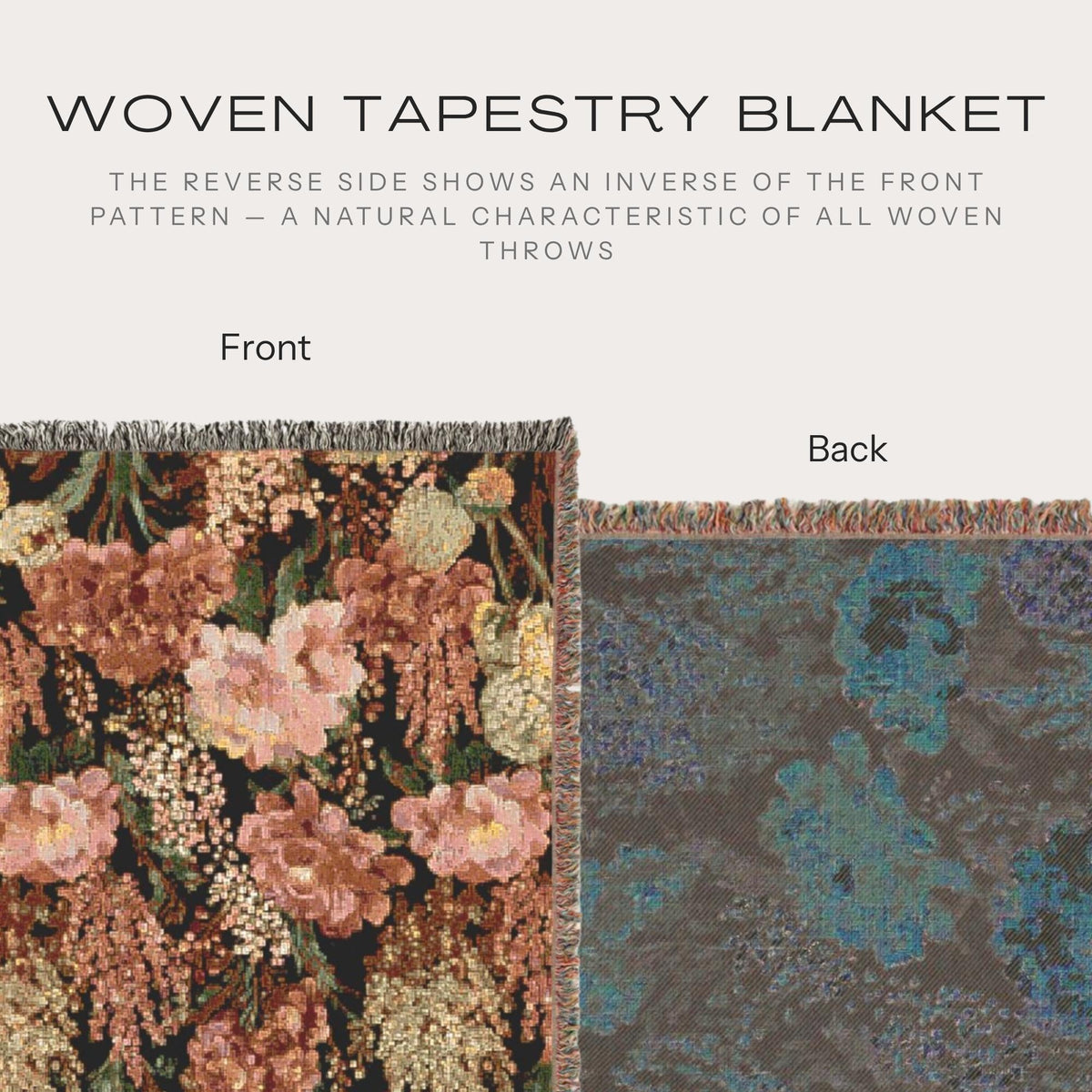 Cottage Rose Woven Throw Blanket - Haven Walls