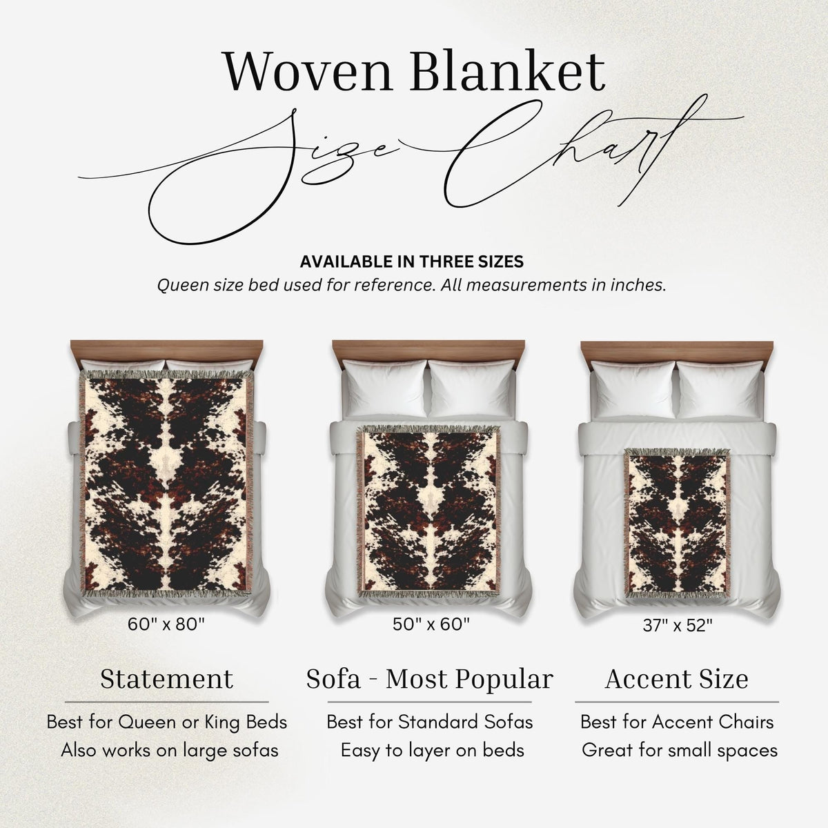 Cow Print Woven Throw Blanket - Haven Walls