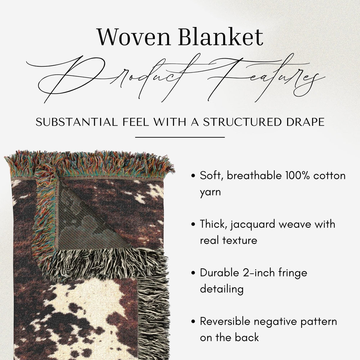 Cow Print Woven Throw Blanket - Haven Walls