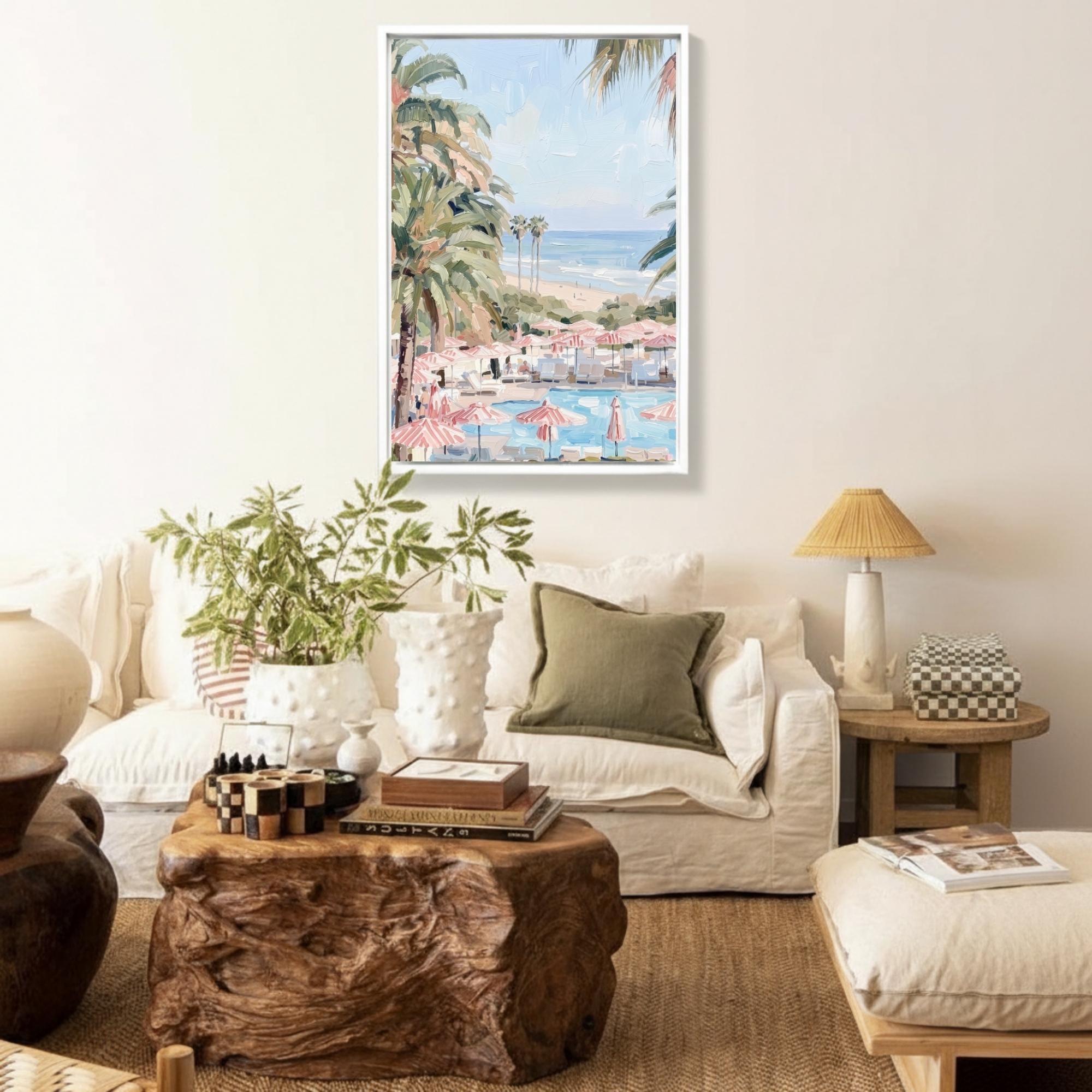 Pink & Blue Beach Day Canvas