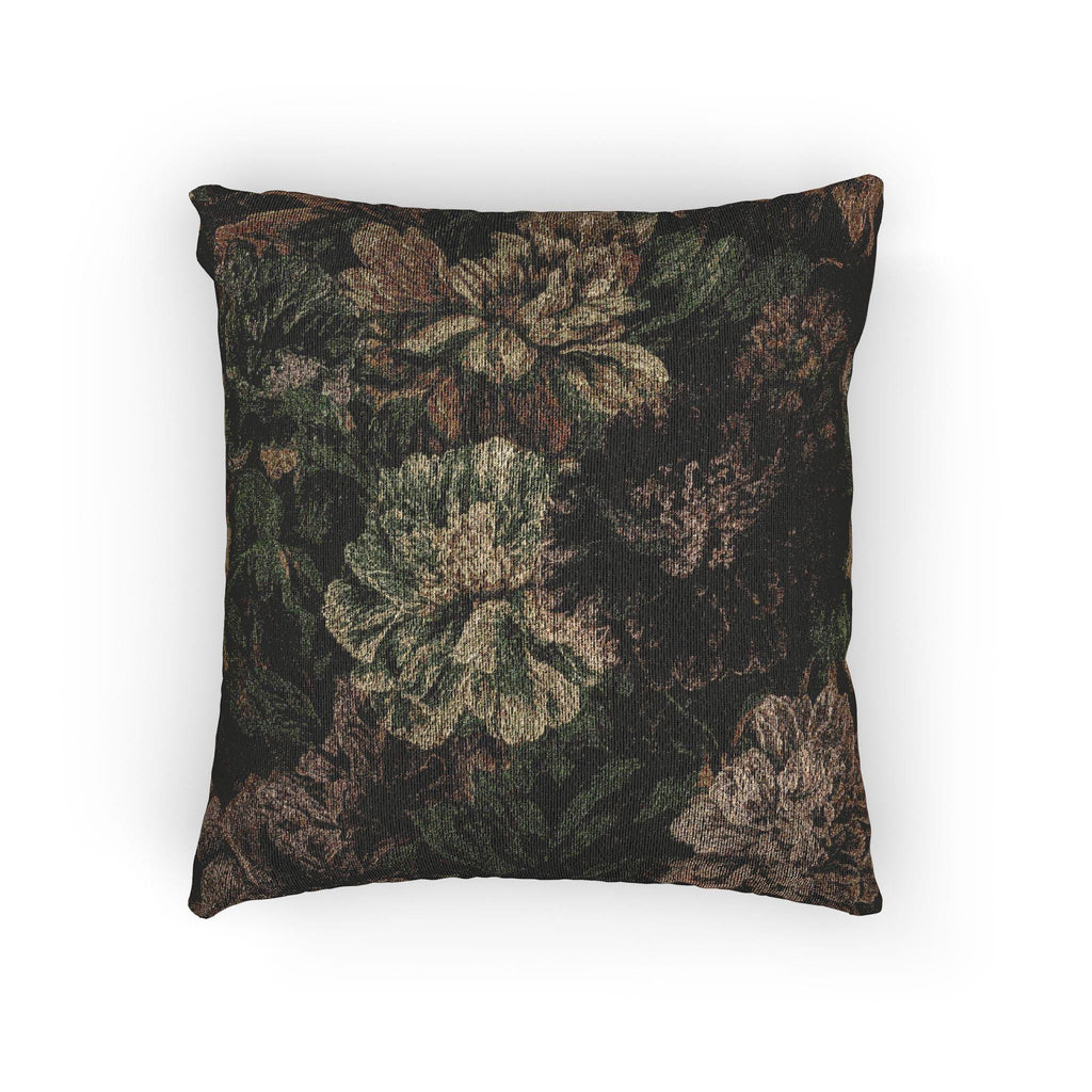 Dark Botanical Woven Throw Pillow with Insert, 17" x 18" - Haven Walls