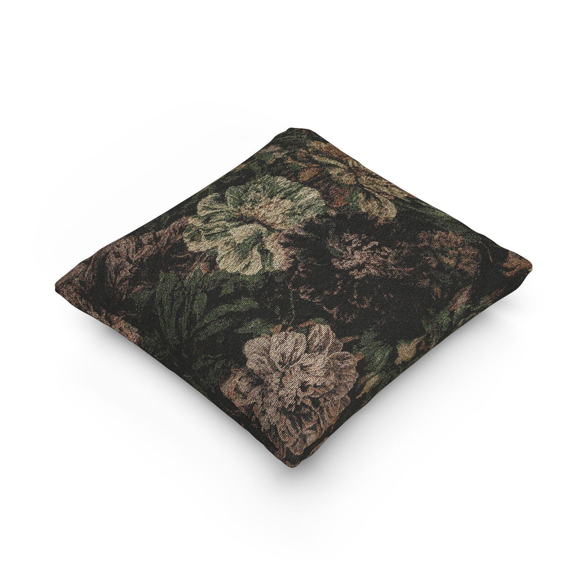 Dark Botanical Woven Throw Pillow with Insert, 17" x 18" - Haven Walls