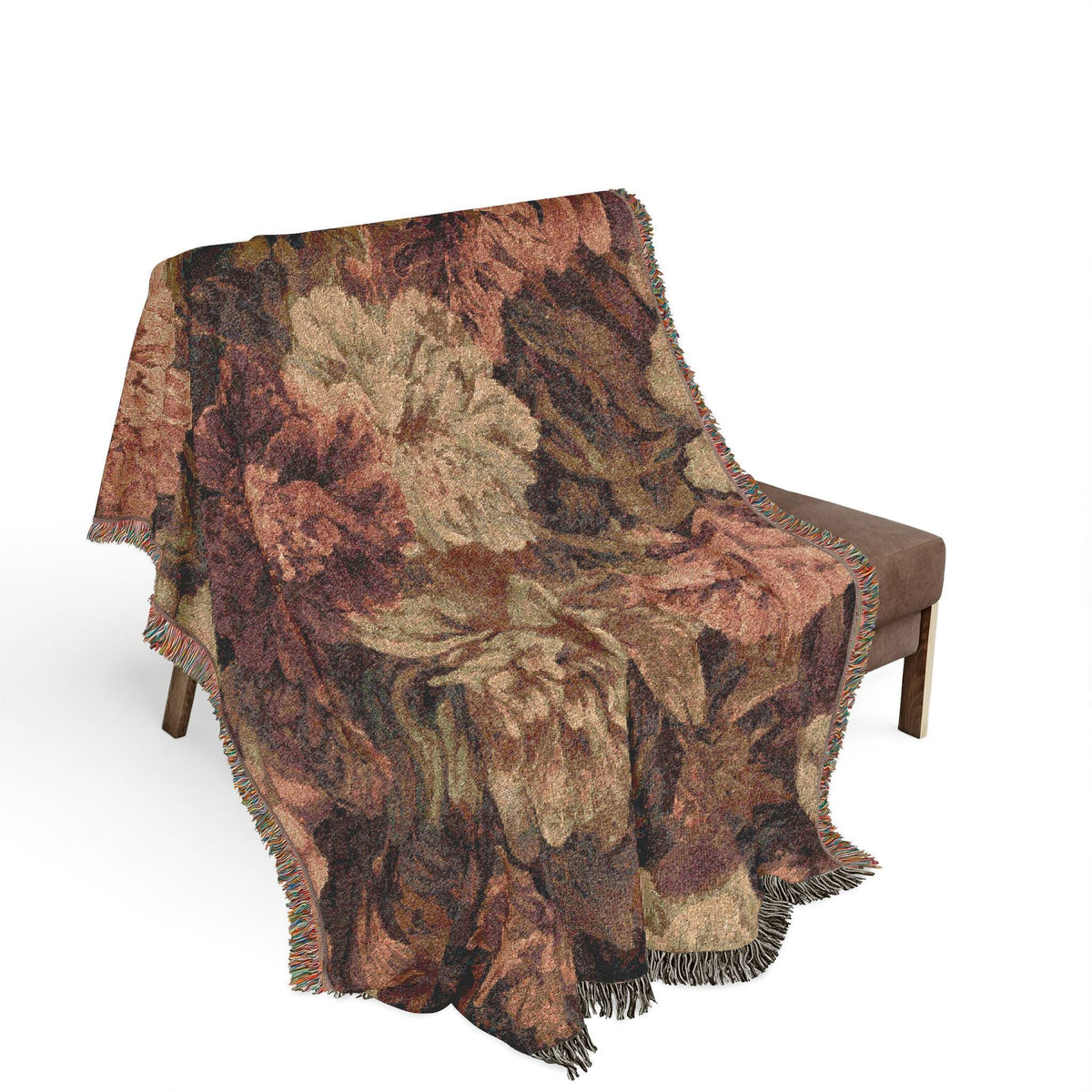 Dark Romance Peony Woven Throw Blanket - Haven Walls