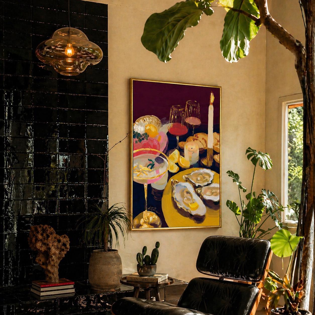 Oysters & Wine Canvas
