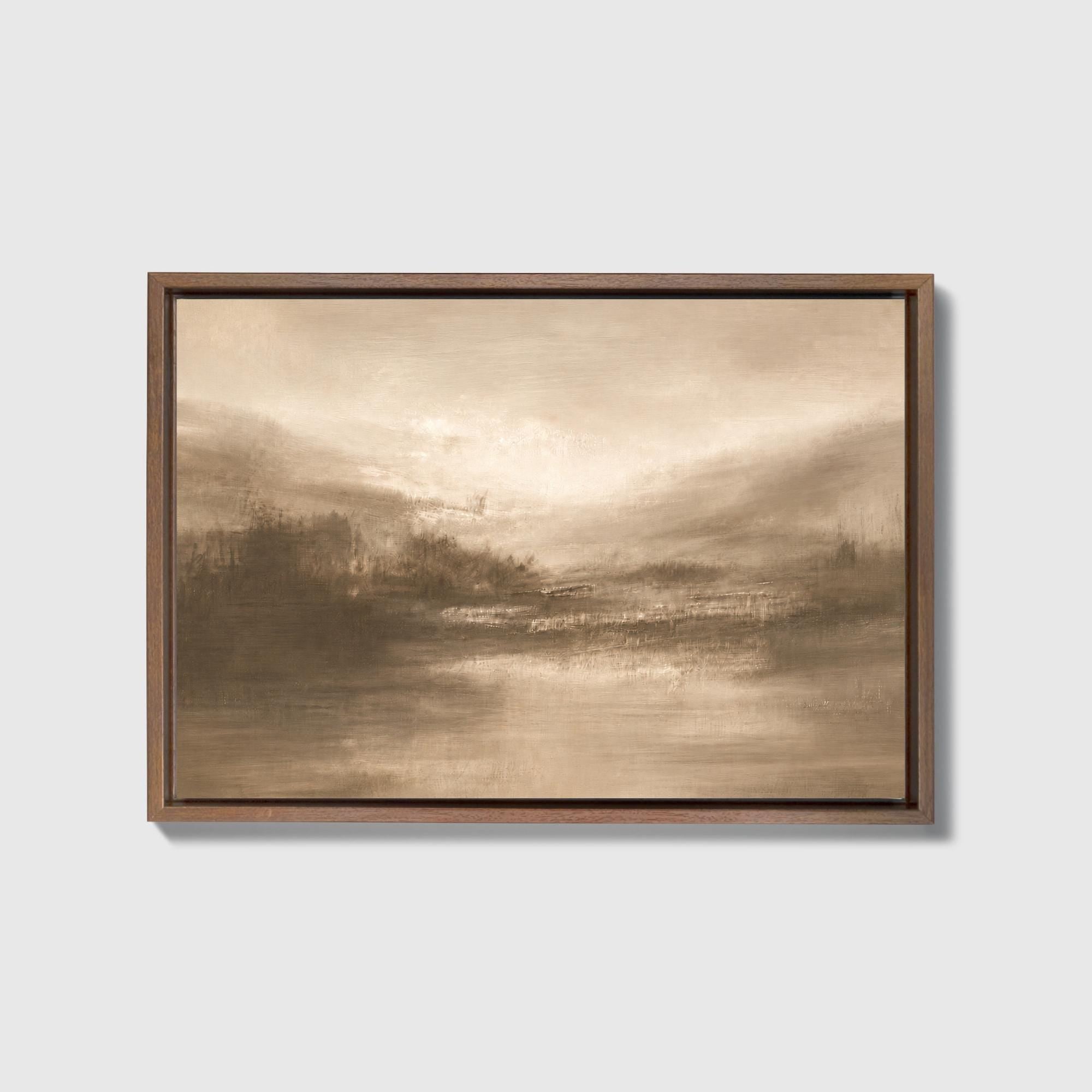 Abstract Landscape Canvas | Beige Earth Tone Wall Decor - Moody Expressionist Art