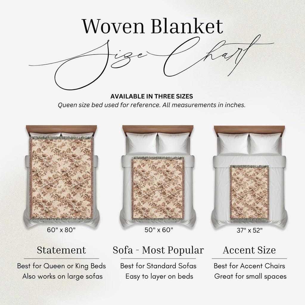 Floral Vintage Taupe Blanket - Haven Walls