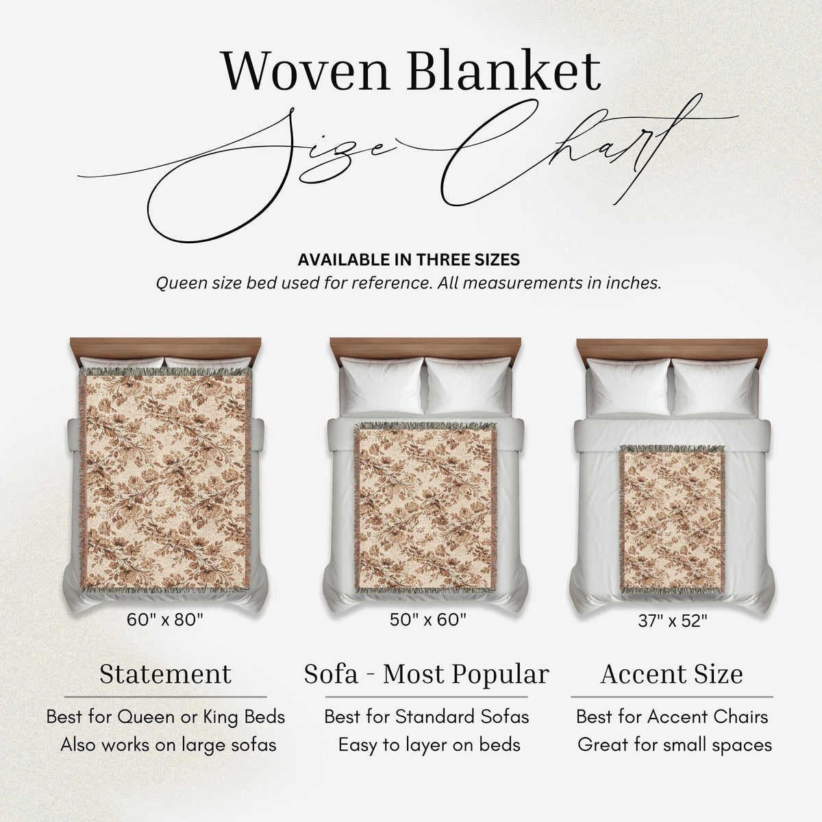 Floral Vintage Taupe Blanket - Haven Walls