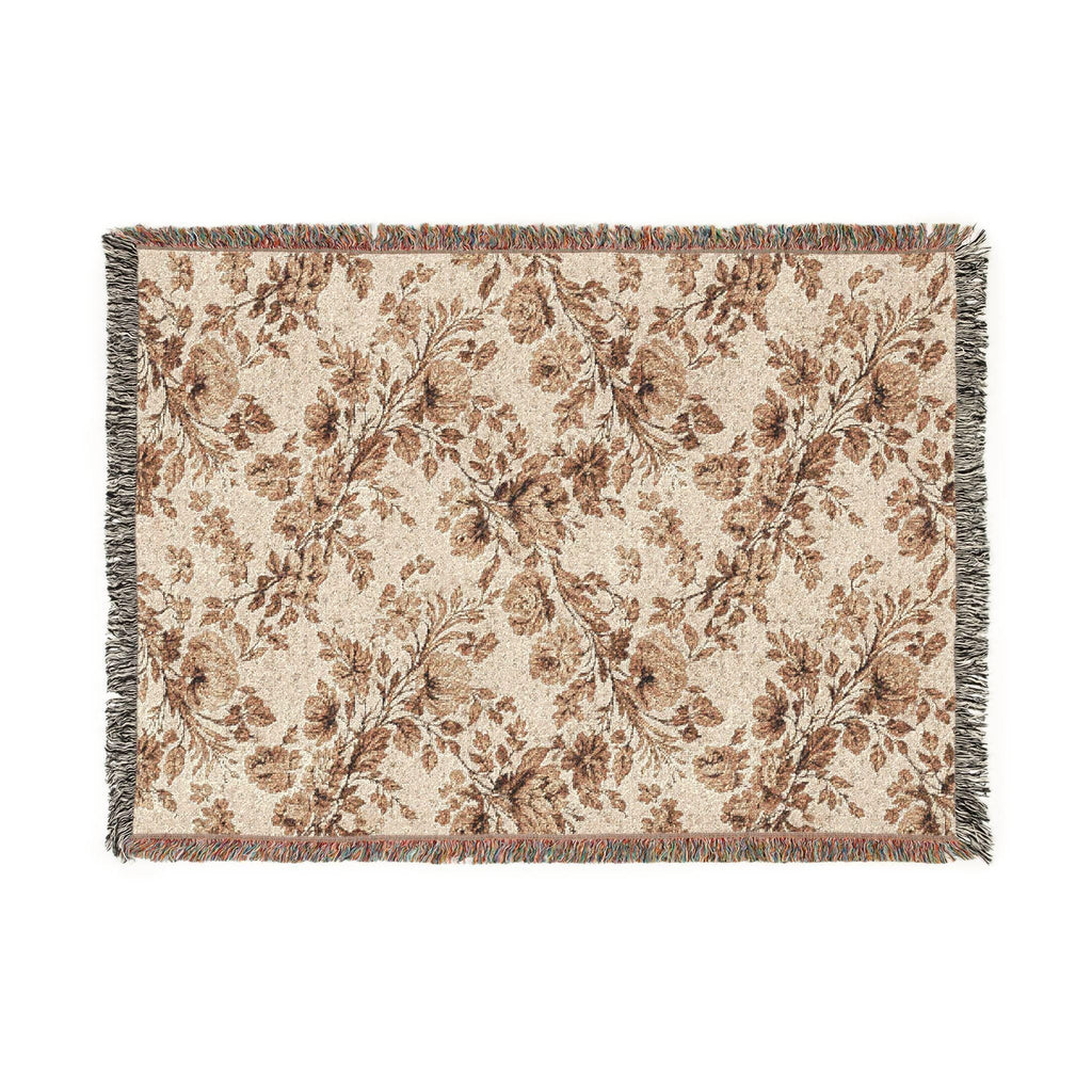 Floral Vintage Taupe Blanket - Haven Walls