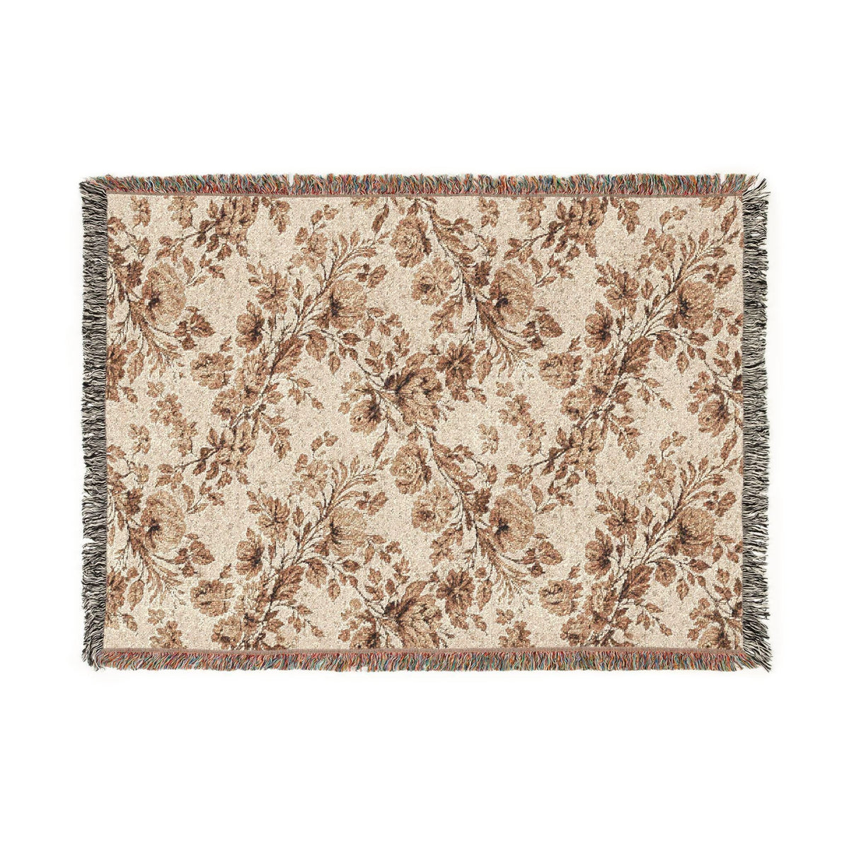 Floral Vintage Taupe Blanket - Haven Walls