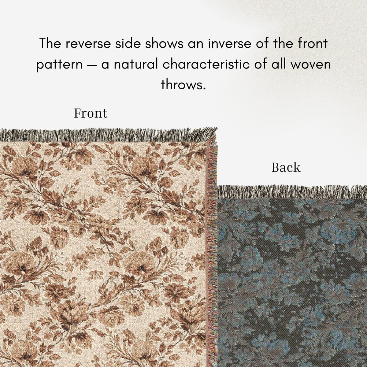 Floral Vintage Taupe Blanket - Haven Walls