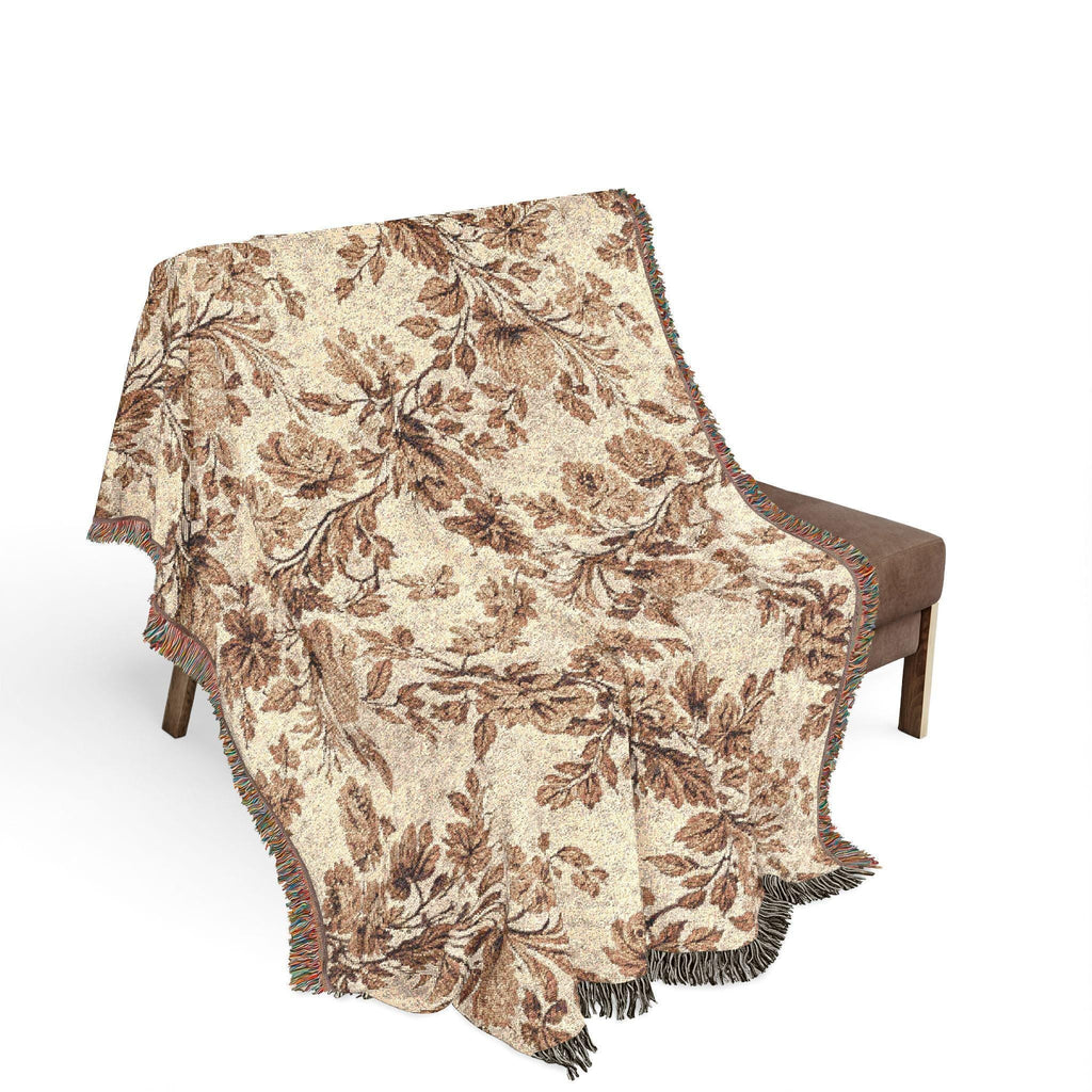 Floral Vintage Taupe Blanket - Haven Walls