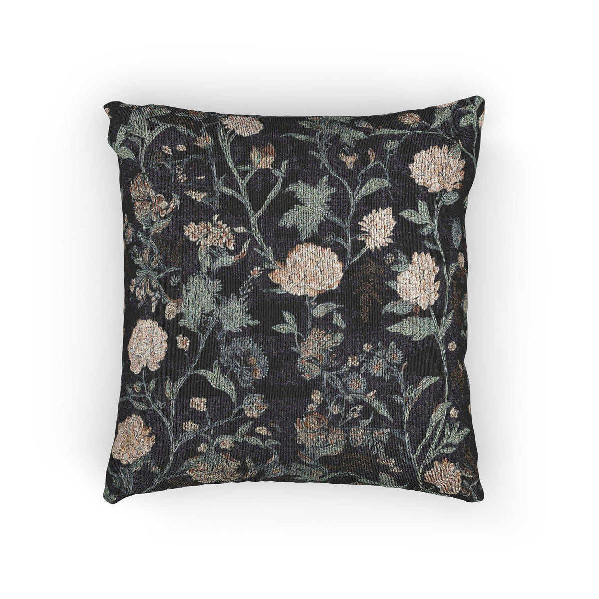French Baroque Noir Woven Pillow with Insert, 17" x 18" - Haven Walls