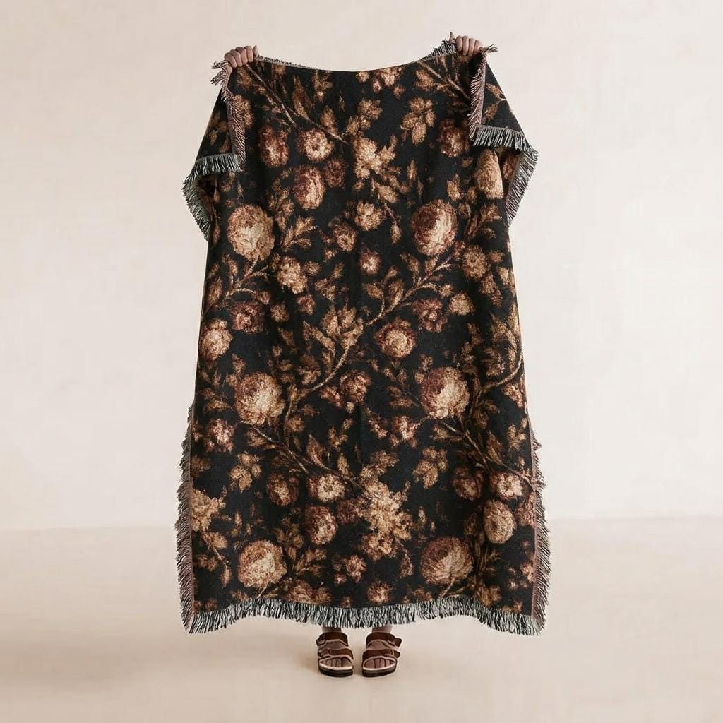 Gothic Garden Woven Throw Blanket - Haven Walls