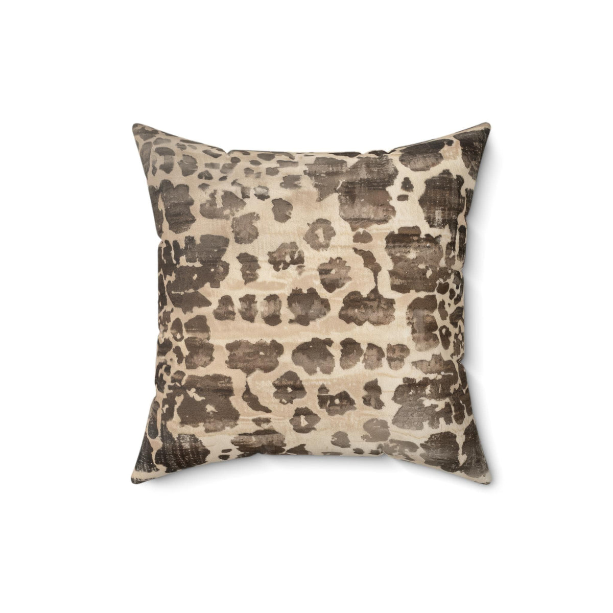 Gray Cheetah Faux Linen Throw Pillow with Insert - Haven Walls