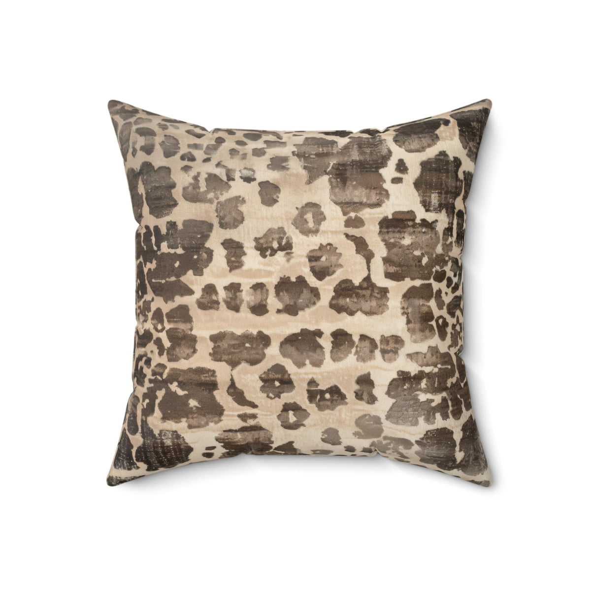 Gray Cheetah Faux Linen Throw Pillow with Insert - Haven Walls