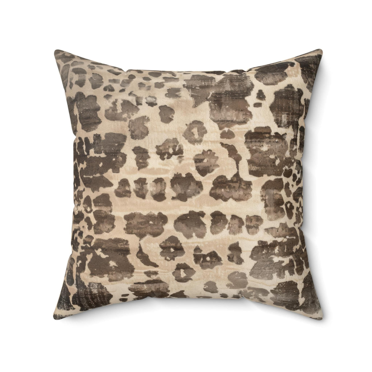 Gray Cheetah Faux Linen Throw Pillow with Insert - Haven Walls