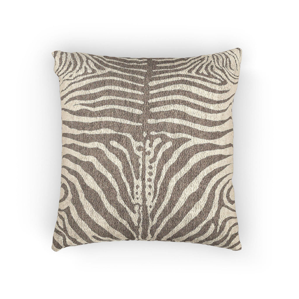 Greige Zebra Stripe Woven Pillow with Insert, 17" x 18" - Haven Walls