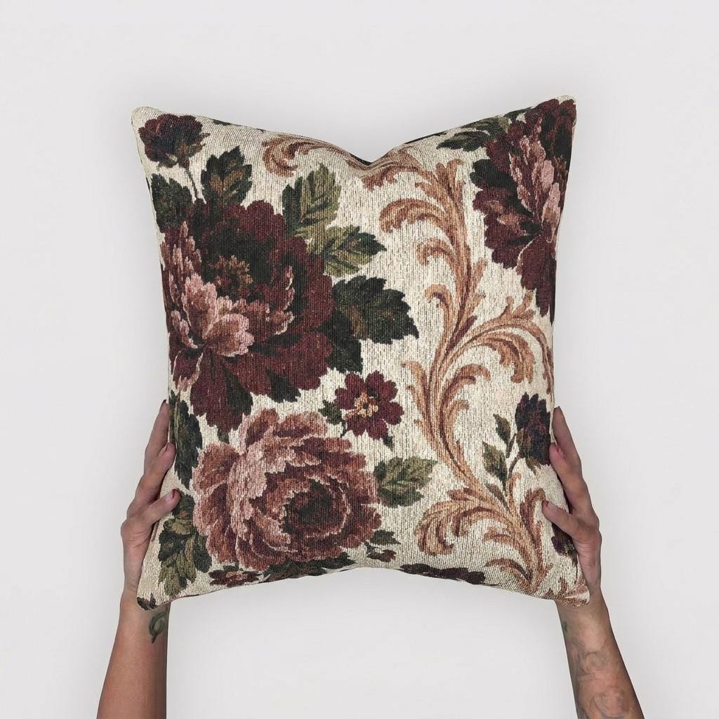 Heirloom Bloom Woven Throw Pillow with Insert, 17" x 18" - Haven Walls