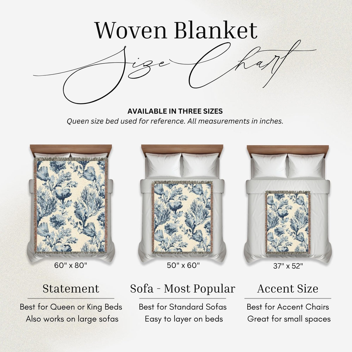 Indigo Garden Woven Throw Blanket - Haven Walls