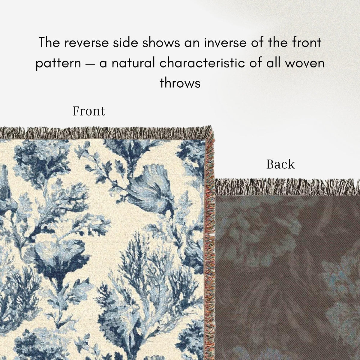 Indigo Garden Woven Throw Blanket - Haven Walls