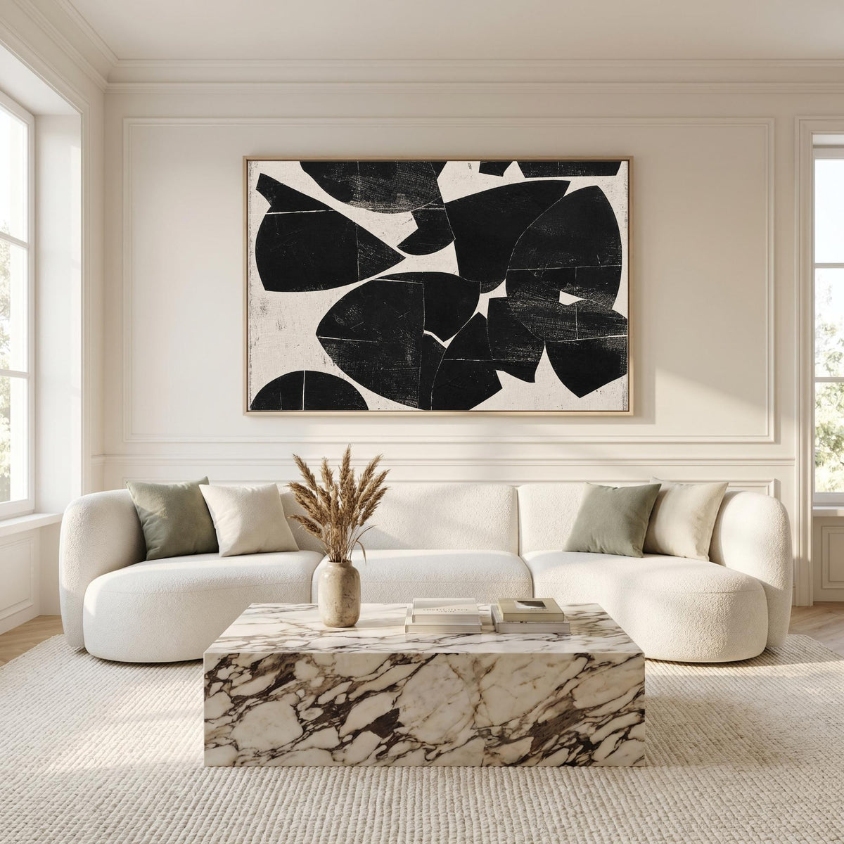 Ink & Cream Japandi Canvas - Haven Walls